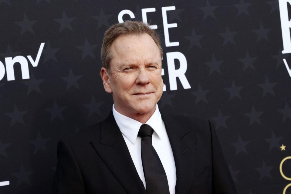 Kiefer Sutherland arrives for the 29th Annual Critics Choice Awards at the Barker Hangar in Santa Monica, Calif., on Jan. 14. AFP via Getty Images