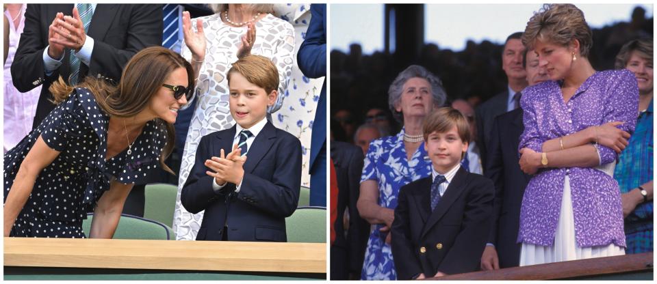 Kate Middleton, Prince George, Prince William, and Princess Diana.