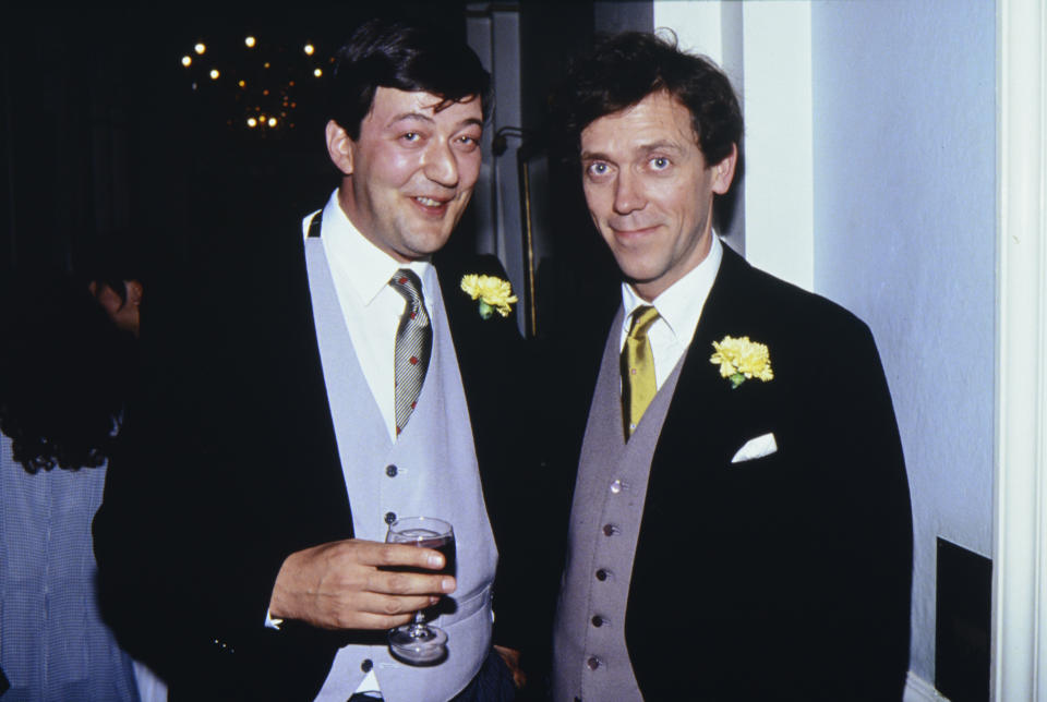 Stephen Fry and Hugh Laurie became stsra as part of 1980s TV show 'Saturday Live'. (Comic Relief via Getty Images)