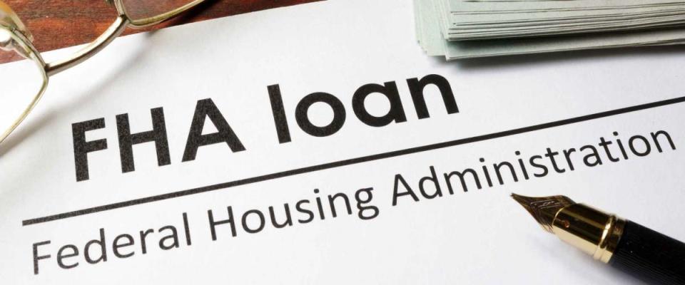 Paper with words fha loan.