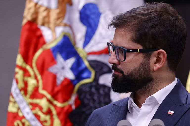 El presidente chileno, Gabriel Boric, en el Palacio de La Moneda.