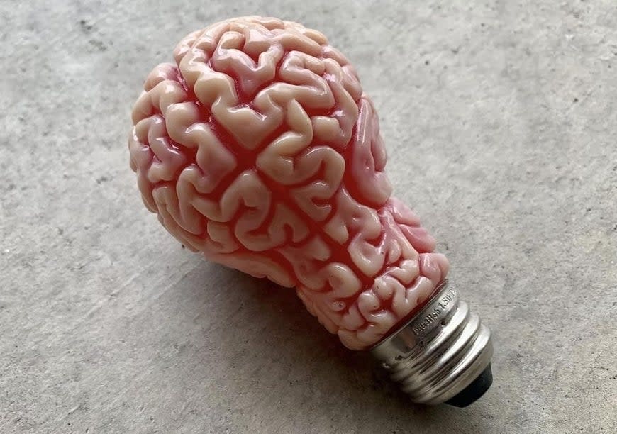 A brain light bulb