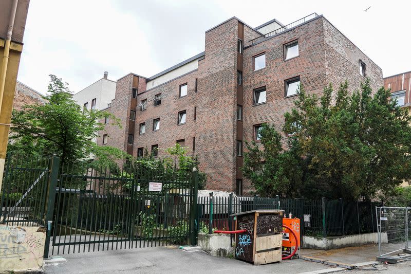 View of an apartment building where a suspect of a shooting at the London Pub lives, in Oslo