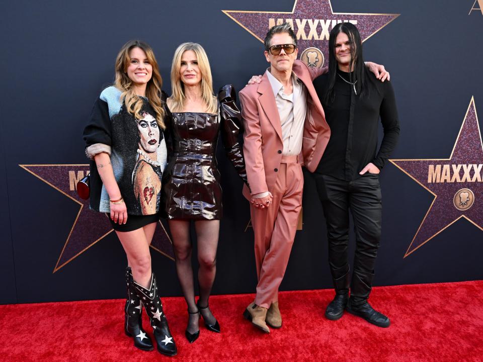 Sosie Bacon, Kyra Sedgwick, Kevin Bacon and Travis Bacon at the premiere of "MaXXXine" held at TCL Chinese Theatre on June 24, 2024 in Los Angeles, California.