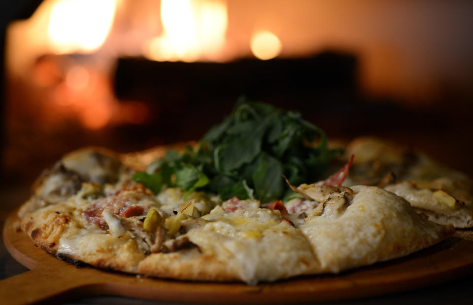 WASHINGTON, D.C, OCTOBER 4, 2013:  The new Hawk & Dove offers white pizza with wild mushrooms. backed in a pizza wood oven. (Photo by Astrid Riecken for The Washington Post via Getty Images)