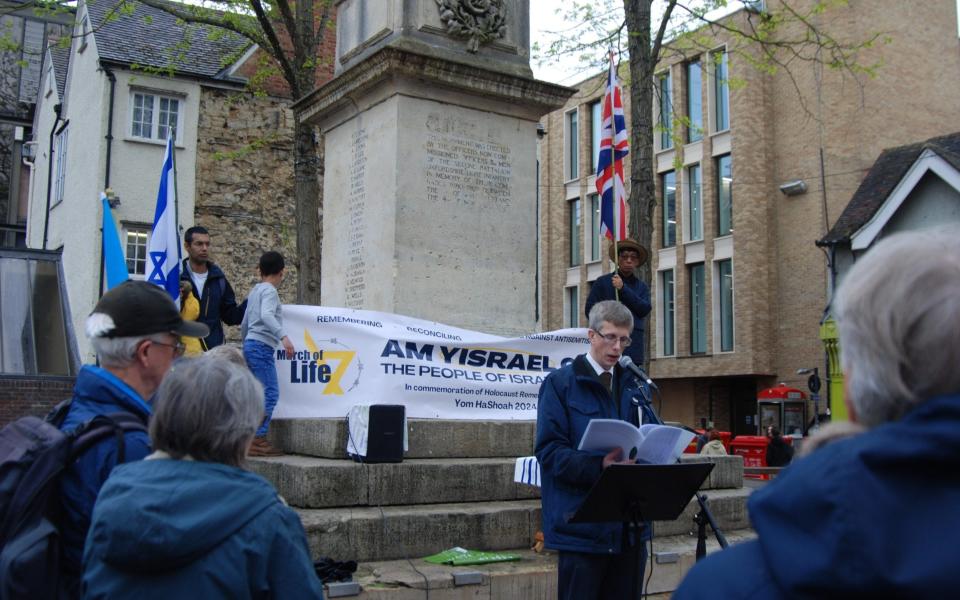 The memorial service took place a ten-minute walk from the pro-Palestinian camp at Westgate Shopping centre, Oxford