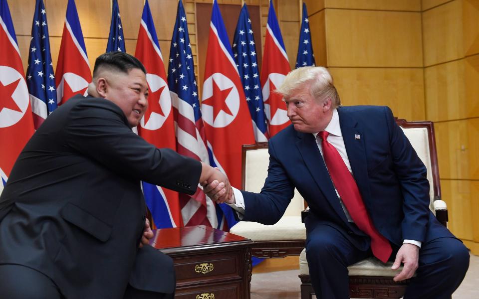 Mr Trump described his meeting with Kim Jong-Un to Woodward - AP