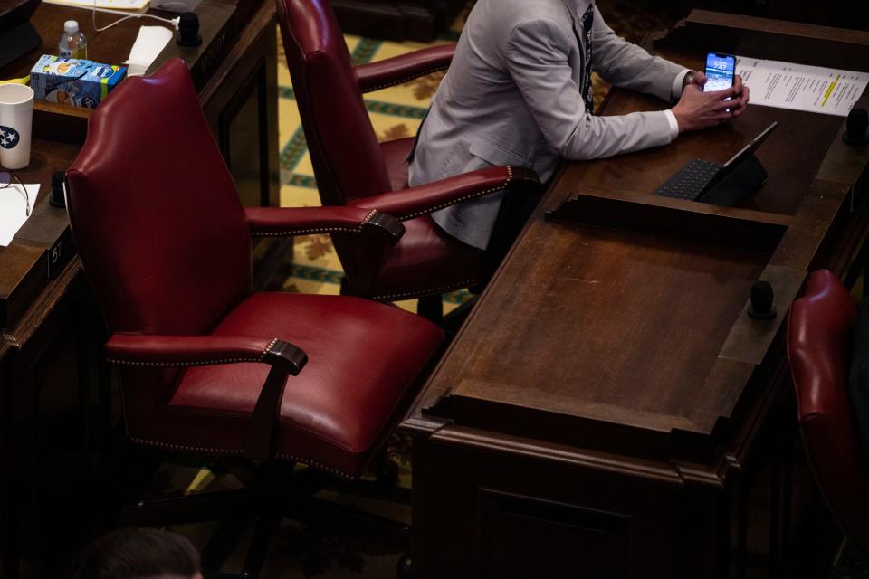 Republican Rep. Scotty Campbell's seat is left empty after he abruptly resigned midday April 20 when an ethics committee finding that he violated workplace discrimination and harassment policy was made public.