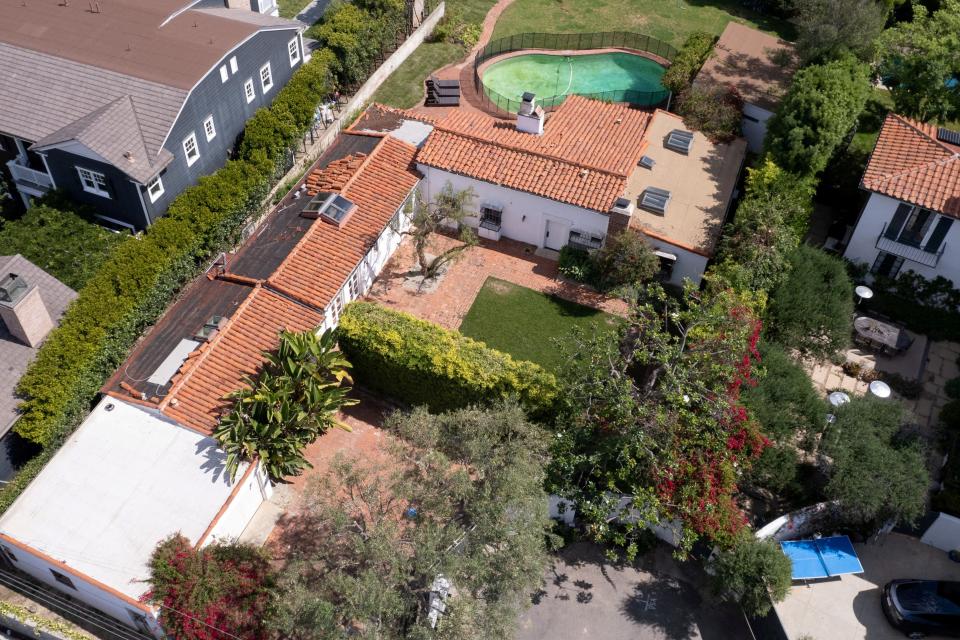 View of Marilyn Monroe's Spanish Colonial-style former house in Los Angeles,