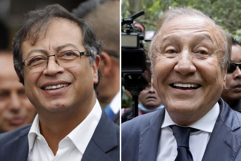 Gustavo Petro y Rodolfo Hernández. (AP Photos/Martin Mejia, Fernando Vergara, Files)