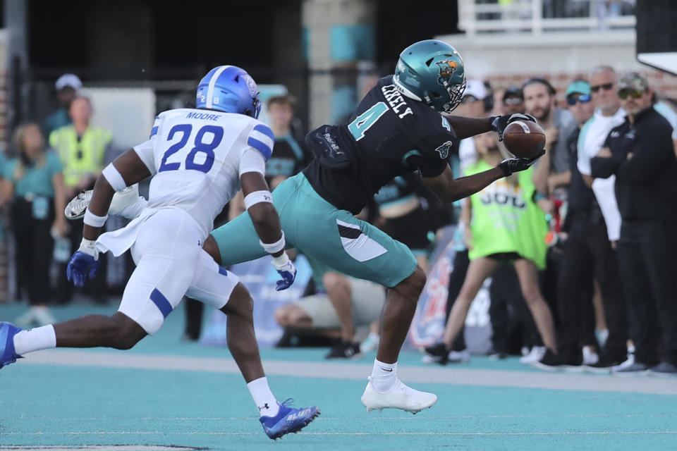 Coastal Carolina tight end Isaiah Likely is a talented but undersized receiving threat. (AP Photo/Artie Walker, Jr.)