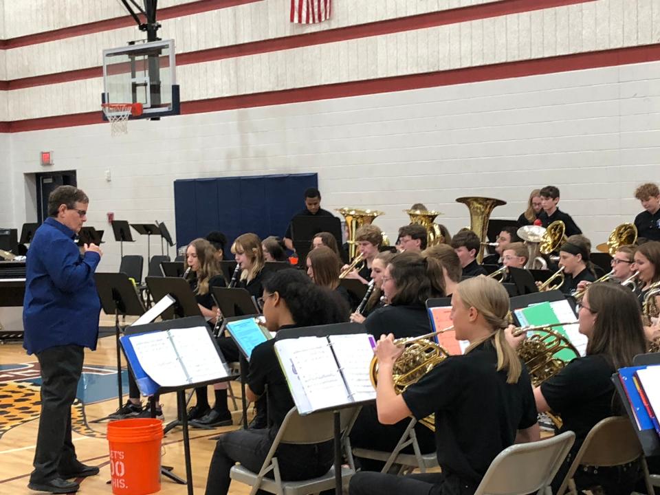 Liberty Middle School's seventh and eighth grade band performs under the direction of Diana Wightman, during her final concert last week for Newark City Schools.