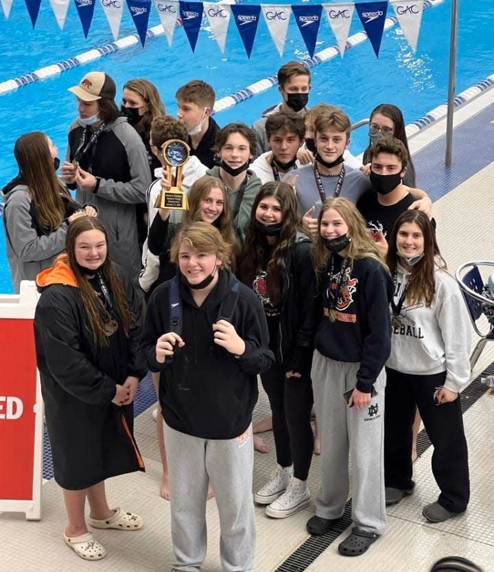 North Davidson High School girls' and boys' swim teams placed first and second, respectively, in the Davidson County Championships on Jan. 13, 2022.