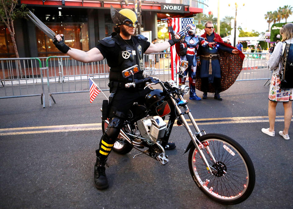 <p>Cosplayer dressed as Wolverine at 2018 Comic-Con International on July 20, 2018, in San Diego. (Photo: Mario Tama/Getty Images) </p>