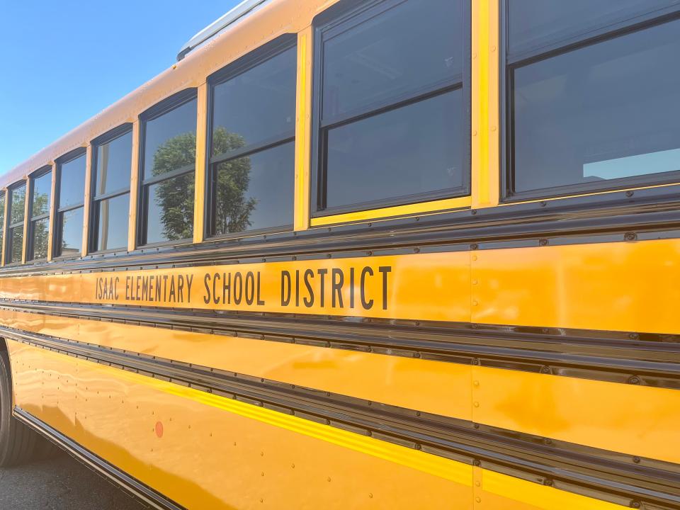 Isaac School District in west Phoenix announced at a news conference on May 9, 2023, that it had received federal funding for electric school buses.
