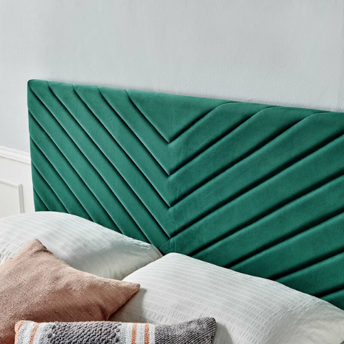 forest green colvard upholstered headboard