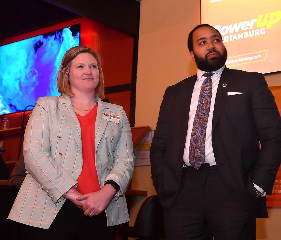 The Power Up Spartanburg initiative was announced at The Inman Road on March 21, 2023. The initiative is a countywide Small and Minority Business initiative aiming to make Spartanburg the best place in America to start, run, and grow a small or minority business. Spartanburg County Council members  Jessica Coker, left,  and Monier "Mo" Abusaft attended the event. 