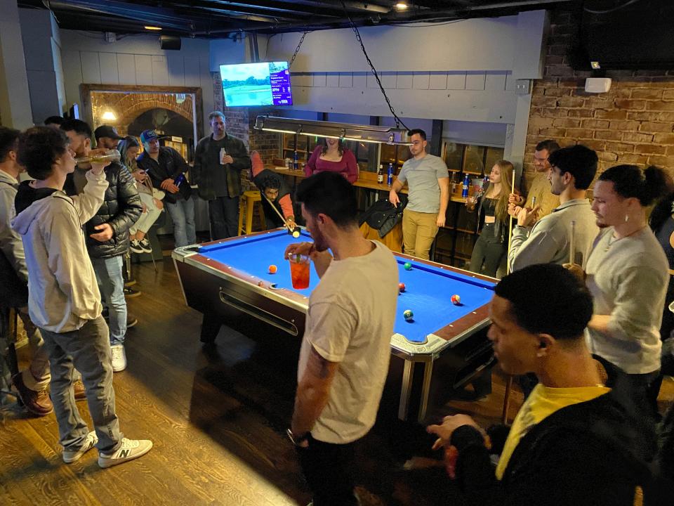 Billiard tables are among the new games in the middle room connecting Catherine Rooney's and Trolley Tap House in Wilmington's Trolley Square.