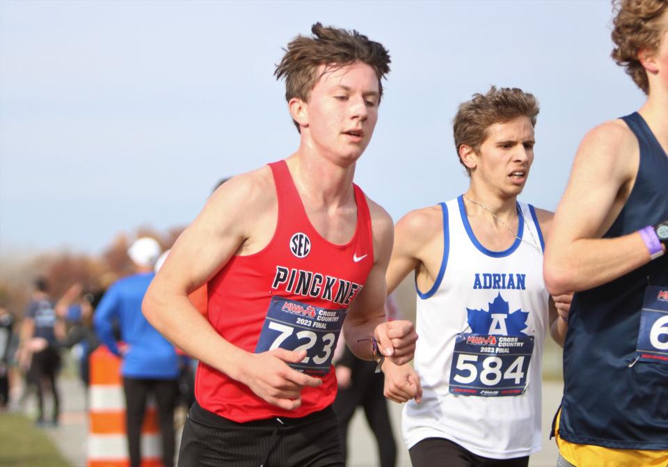 Pinckney senior Paul Moore ran the fastest time in Livingston County in 2023 at the state Division 2 cross country meet Saturday, Nov. 4, 2023 at Michigan International Speedway,
