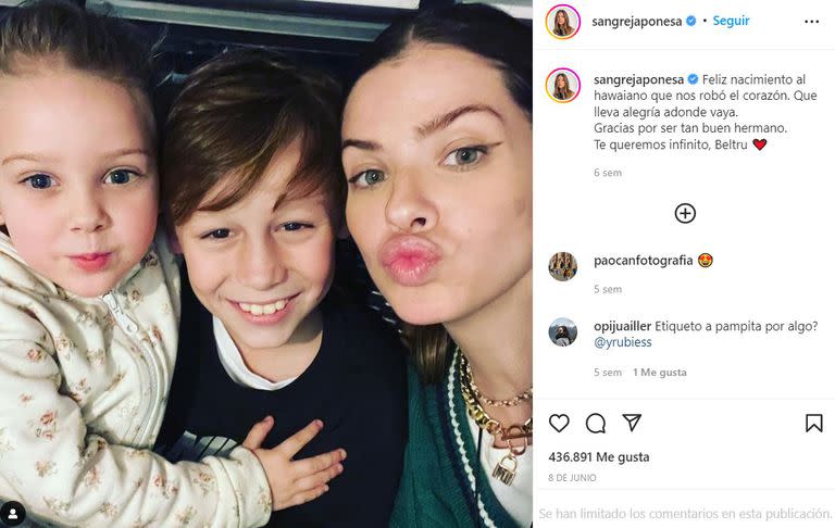 La China Suárez felicitó el cumpleaños a Beltrán, el hijo de Pampita y Benjamín Vicuña.