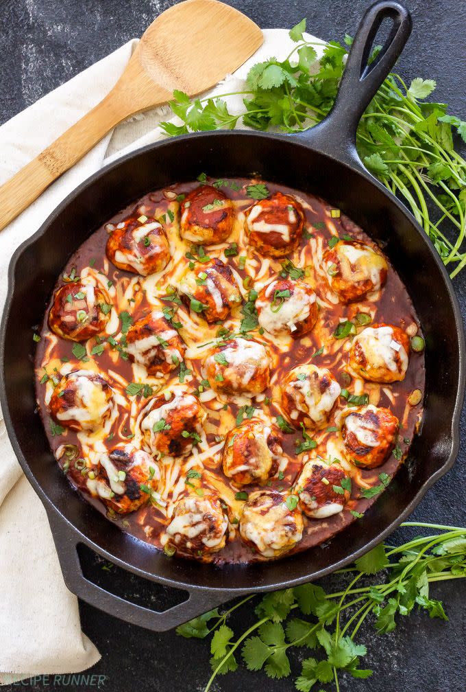 Skillet Enchilada Meatballs