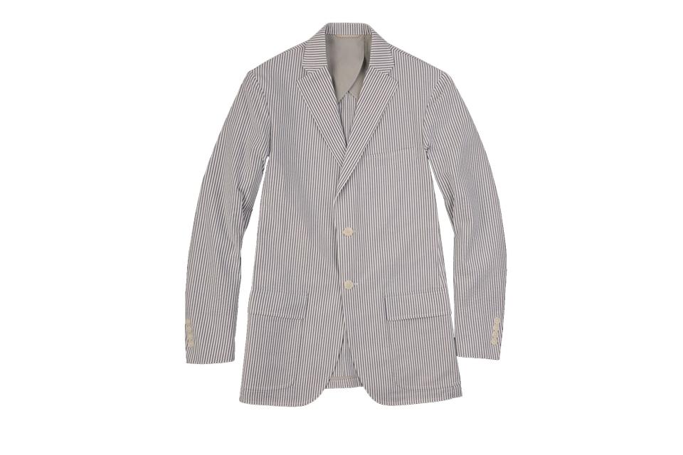 Gitman Vintage for Unionmade “Harrison” jacket in navy seersucker (was $575, 49% off)