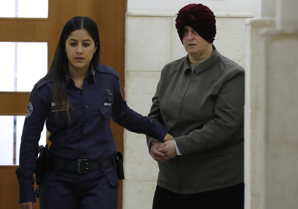 Malka Leifer in Jerusalem District Court in February 2018. She’s a former Melbourne principal wanted in Australia on 74 charges of child sex abuse. Source: Getty Images