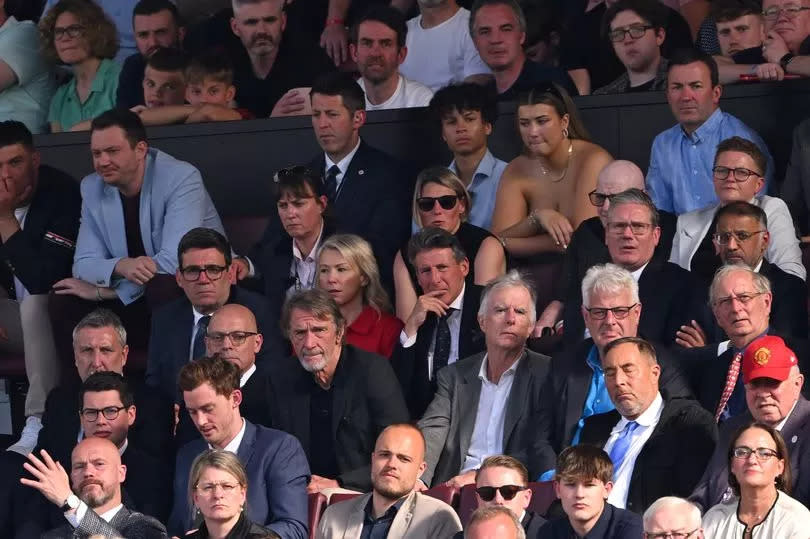 Andy Burnham was sat with big names at the match -Credit:Getty Images