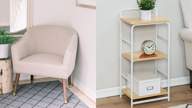 Furniture deals: Shop QVC markdowns on armchairs, shelving units and ottomans.