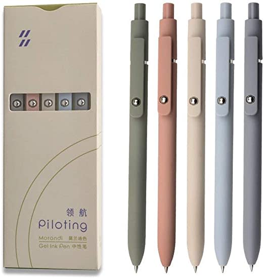 5pcs Fine Point Premium Retractable Rolling Ball Gel Pens