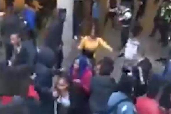 Police attacked by 100 youths outside Westfield Stratford shopping centre as five people are injured