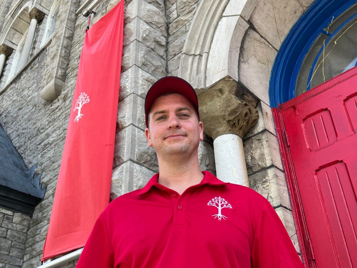 William Komer, a director of an organization called The United People of Canada, says it plans to turn St. Brigid's in downtown Ottawa into a community hub where conversation can happen and all are welcome. (Dan Taekema/CBC - image credit)