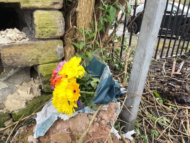 Flowers at the scene