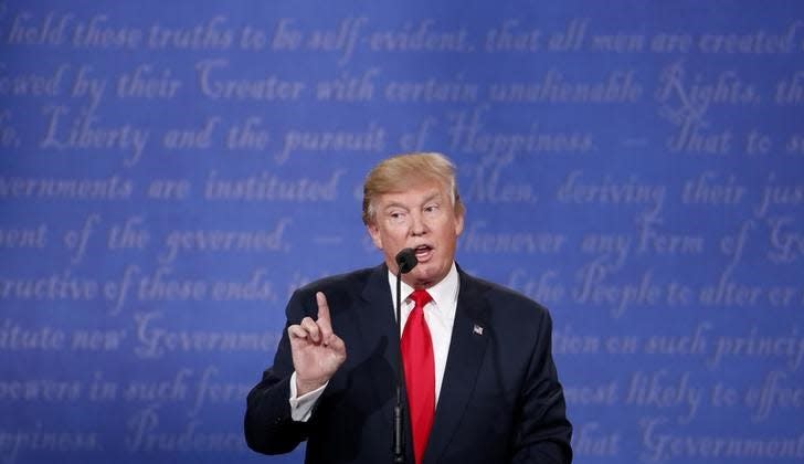 Donald Trump in Las Vegas, Nevada, U.S., October 19, 2016.  REUTERS/Rick Wilking  