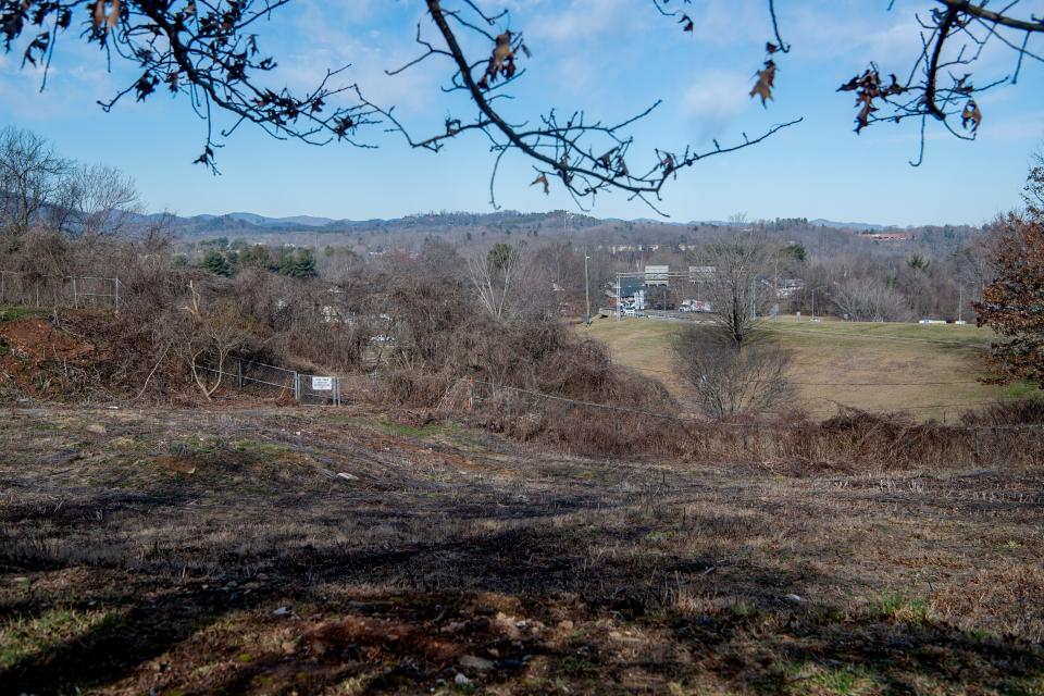 The site of Haywood Street Community Development’s first deeply-affordable housing project in Asheville, February 15, 2024.