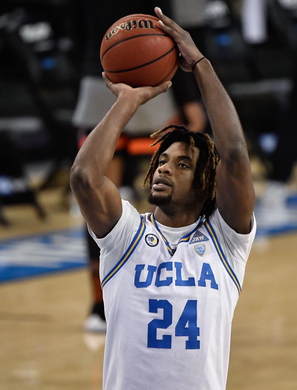 UCLA forward Jalen Hill shoots a free throw during a January game against Oregon State.