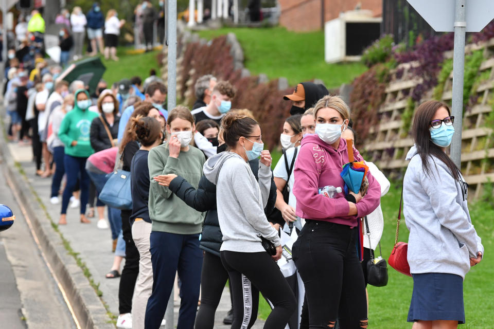 Long Covid testing queues in Wollongong. Source: AAP