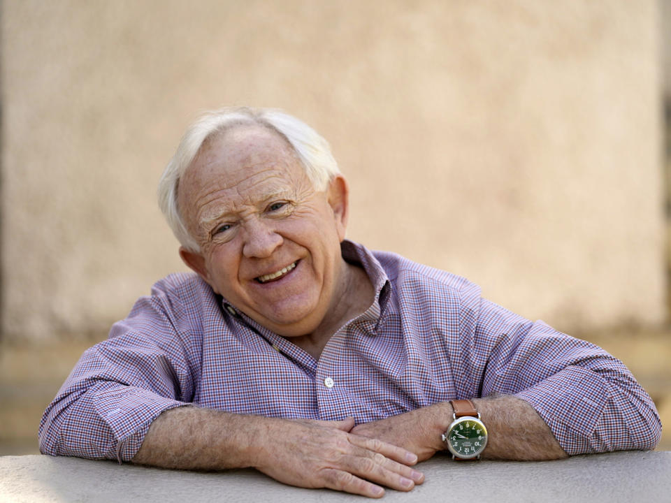 Actor Leslie Jordan poses for a portrait at Pan Pacific Park in the Fairfax district of Los Angeles on Thursday, April 8, 2021 to promote his new book "How Y'all Doing?: Misadventures and Mischief from a Life Well Lived." (AP Photo/Damian Dovarganes)