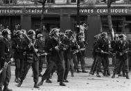 <p>Armed riot police prepare for confrontation with student protesters on the Boulevard Saint Germain, Paris, May 6, 1968. (Photo: Gökşin Sipahioğlu/SIPA) </p>