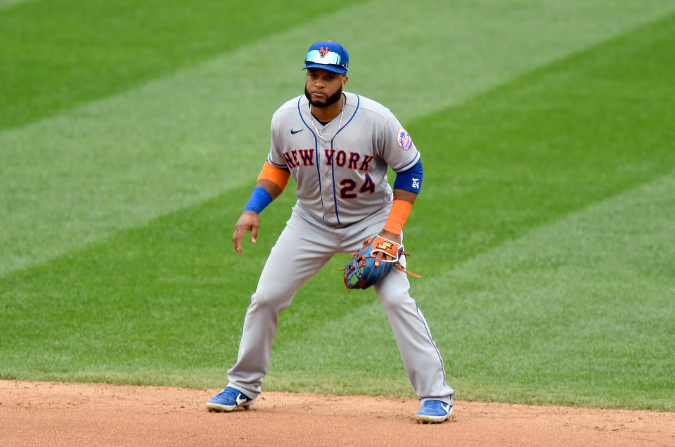 Robinson Cano is suspended for all of 2021 after a second positive test for PEDs. (Photo by G Fiume/Getty Images)