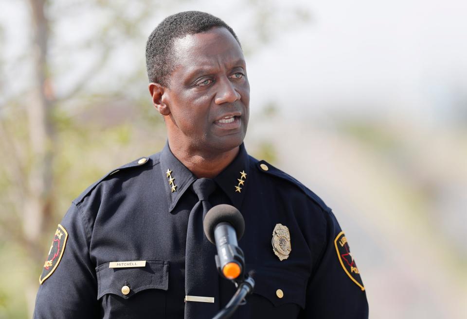 Former Lubbock Police Chief Floyd Mitchell, pictured at an event in 2021, was named the next chief of the Oakland, Calif. police department on Friday.