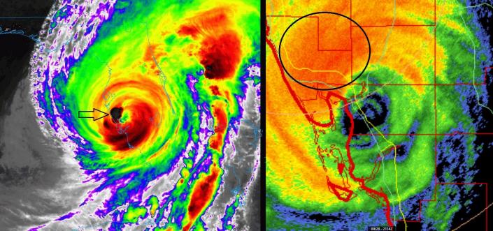 Unfortunately, Ian is still sending up new convective bursts in its western eyewall even after landfall.