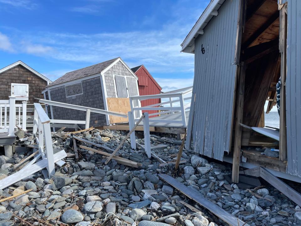 North Hampton Fire Chief Jason Lajoie said the previous damage done at the state beach parking lot and the bathhouses at the south end of the lot remain damaged from the prior storm.