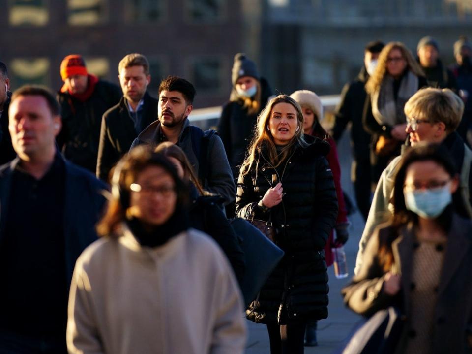 Commuters have headed back to the office on the first day of work-from-home guidance lifting (Victoria Jones/PA)