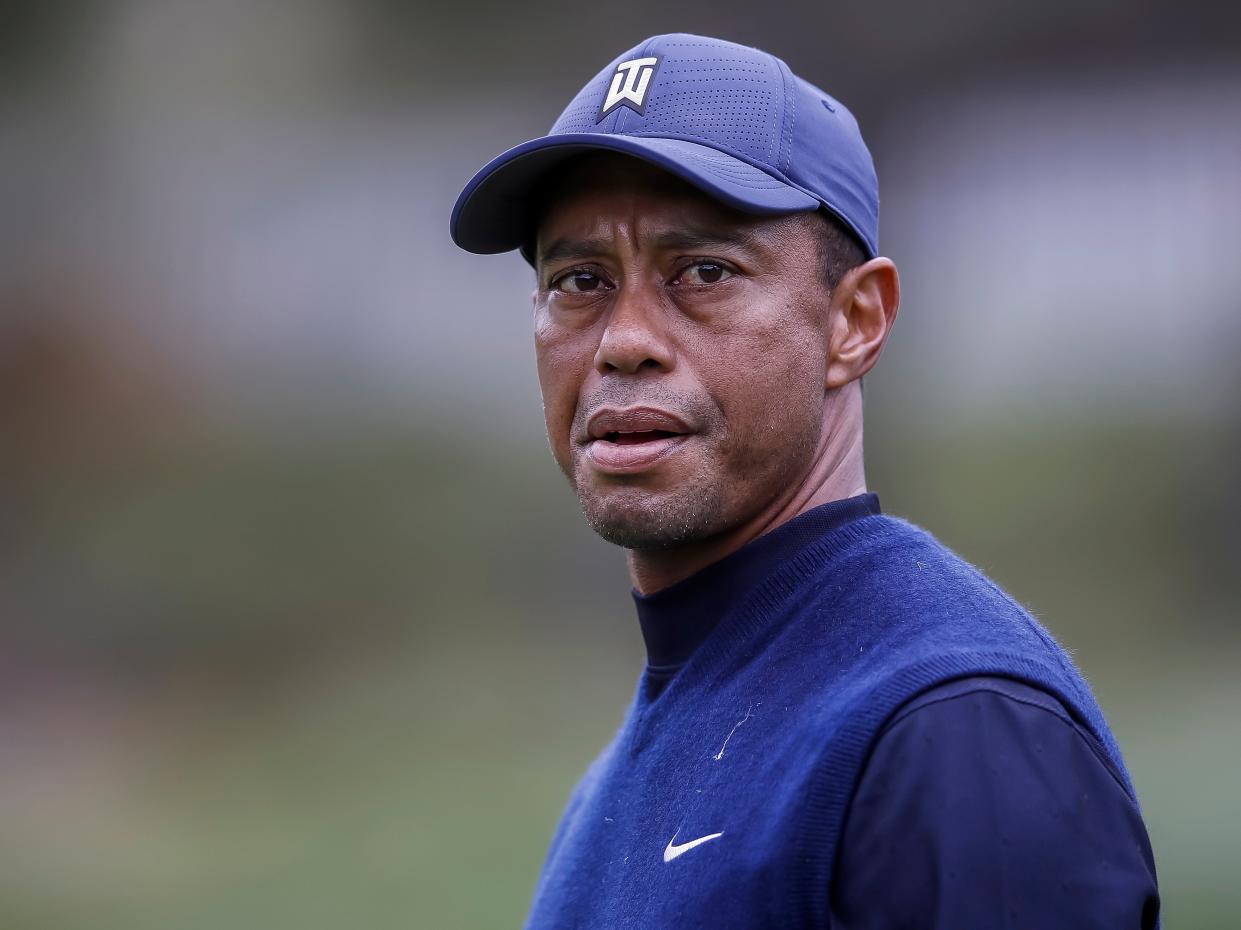 The Los Angeles county sheriff’s department released a statement 23 February 2021 saying that Tiger Woods was the driver of a car involved in a single vehicle roll-over collision  (EPA)