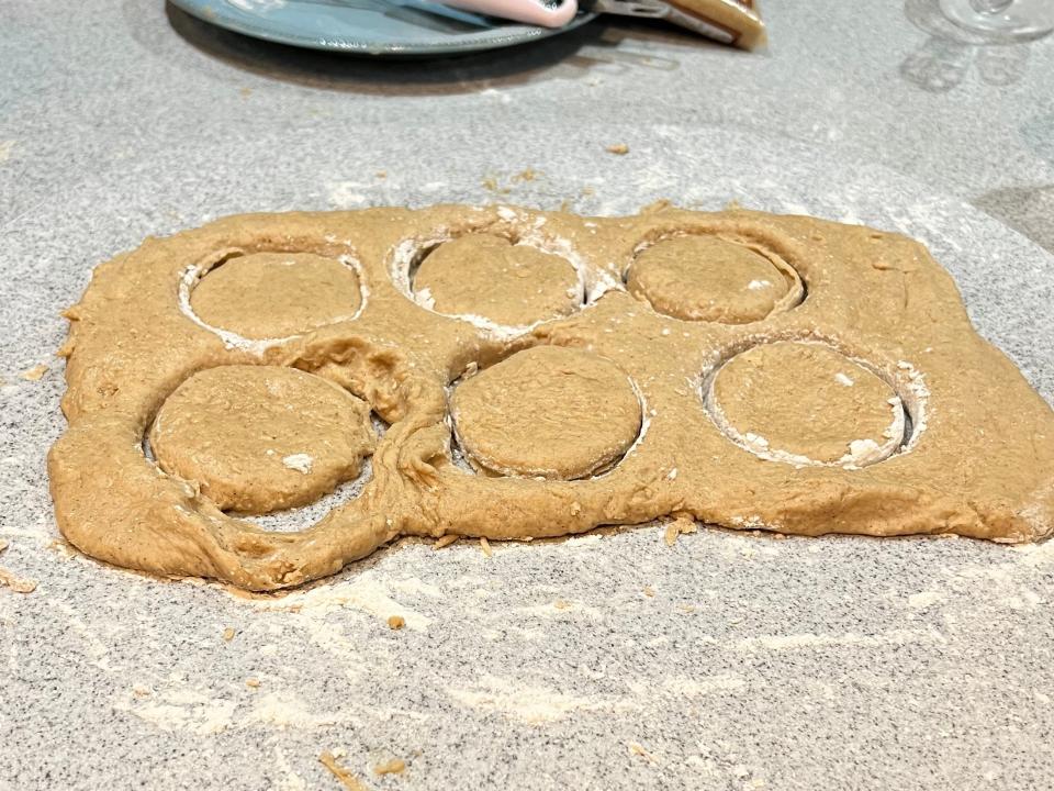 doughnut dough with circles