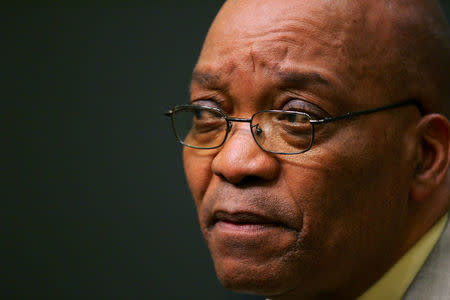 FILE PHOTO: South African President Jacob Zuma listens at a news conference in Cape Town, South Africa, June 14, 2005. REUTERS/Mike Hutchings/Files/File Photo