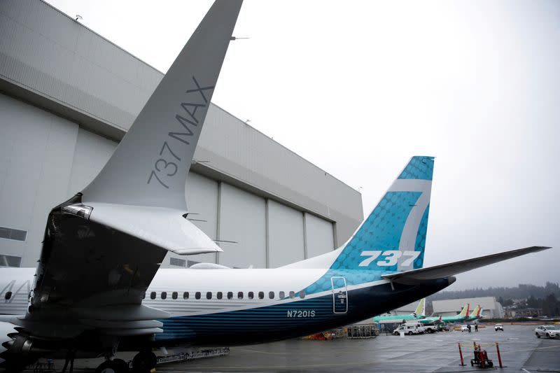 FILE PHOTO: The first Boeing 737 MAX 7 is unveiled in Renton