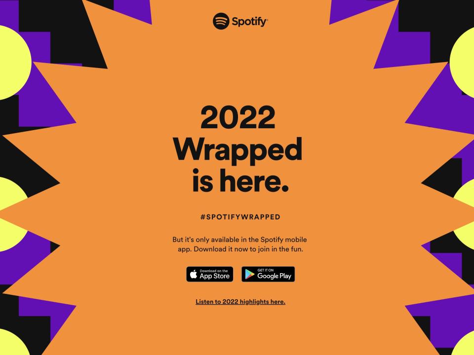 Spotify 2022 Wrapped home page