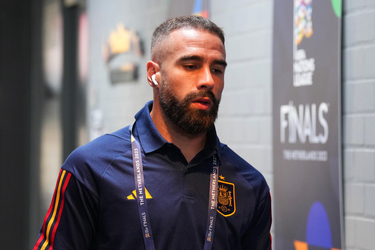 Dani Carvajal insistió en la presunción de inocencia de Luis Rubiales. (Photo by Aitor Alcalde - UEFA/UEFA via Getty Images)